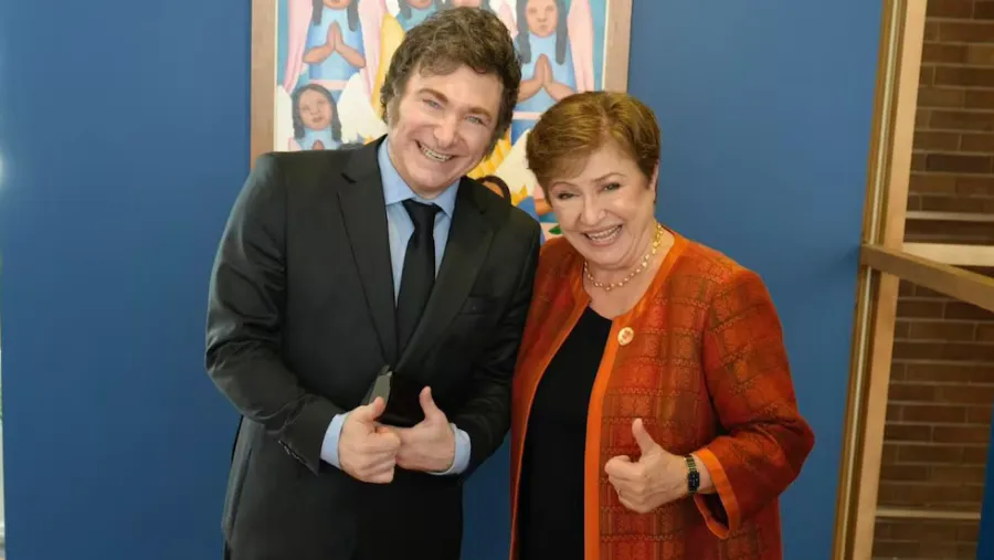 Javier Milei y Kristalina Georgieva. Javier Milei y Kristalina Georgieva.