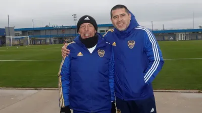 Miguel Ángel Russo y Juan Román Riquelme